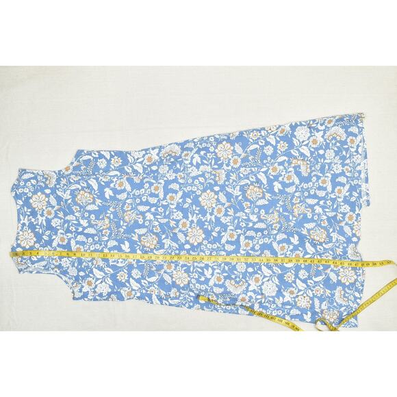 Soft By Avenue Dress Womens Large Linen Blend Sleeveless Floral Summer Casual - Picture 5 of 8